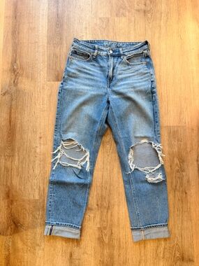 American Eagle Outfitters Light Blue Distressed Boyfriend Jeans